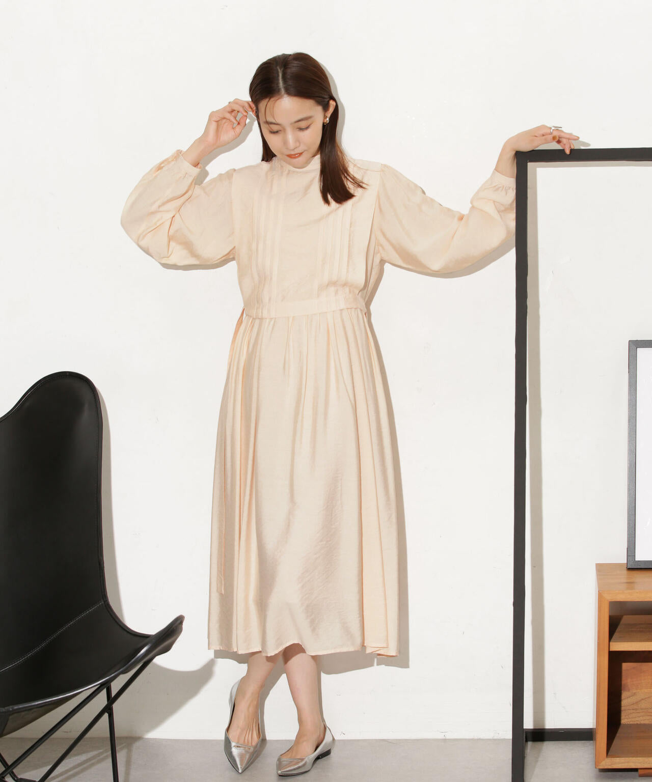 2wayレイヤード ピンタックベスト＆ギャザーワンピース | NANO