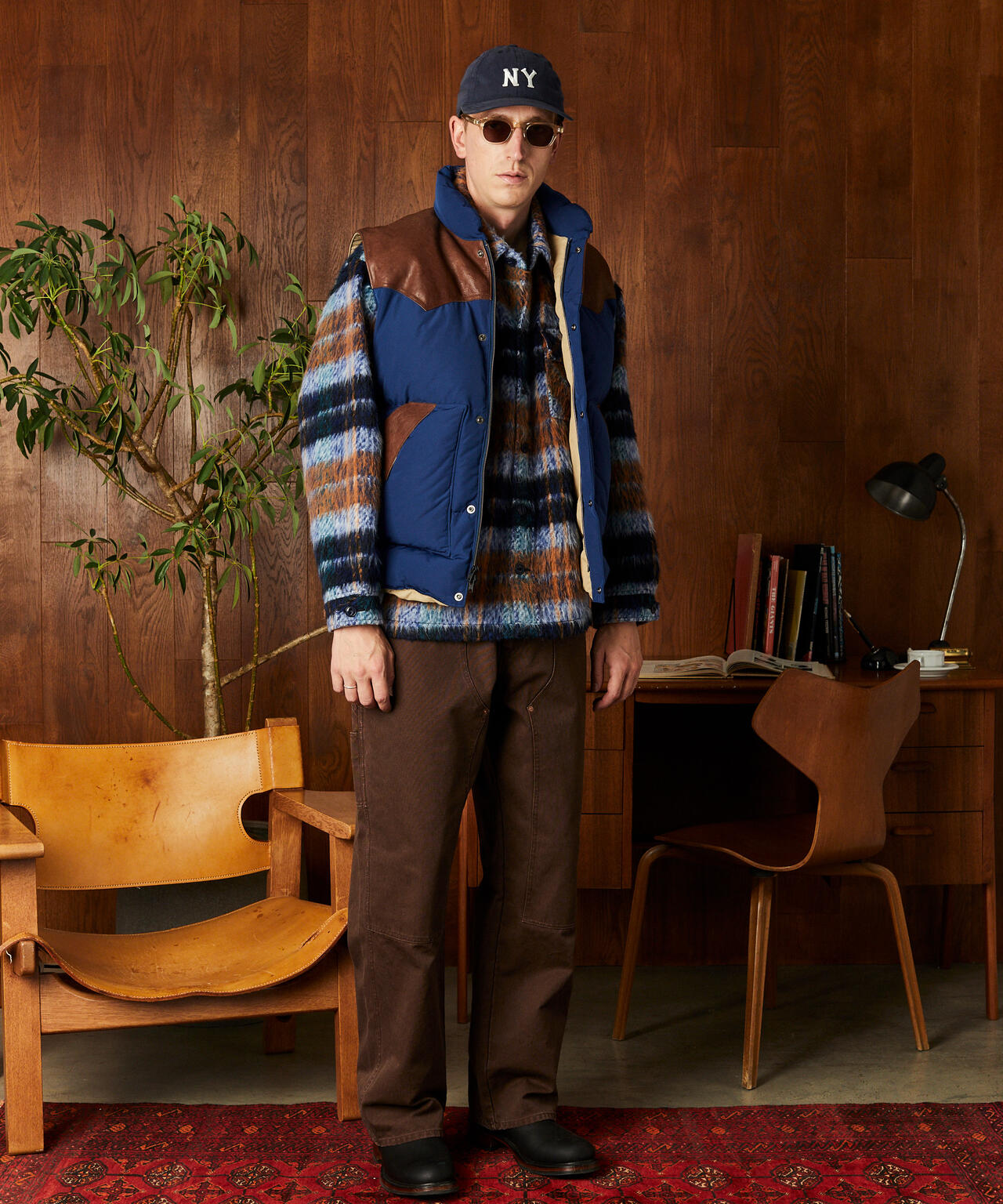 LEATHER COMB. VEST/レザー コンビベスト | Schott（ショット