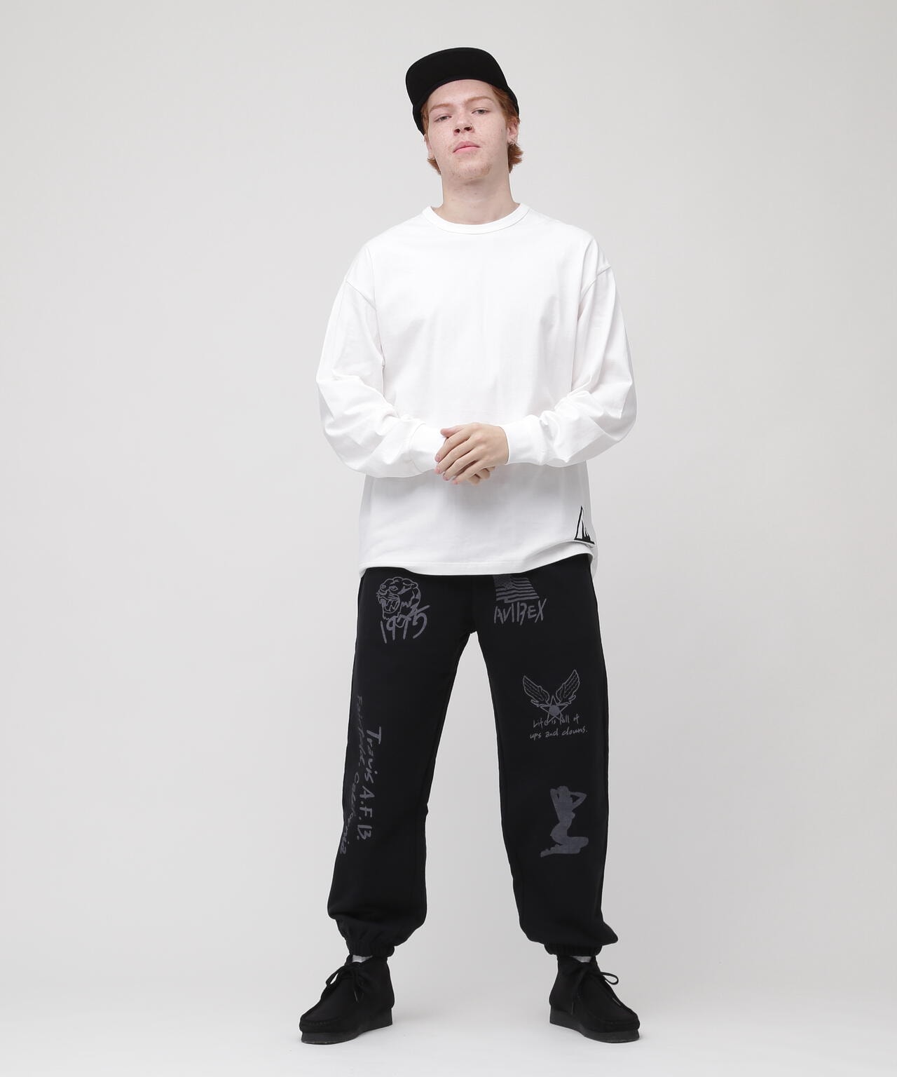 WEB限定》STENCIL PRINT SWEAT PANTS / ステンシル プリント