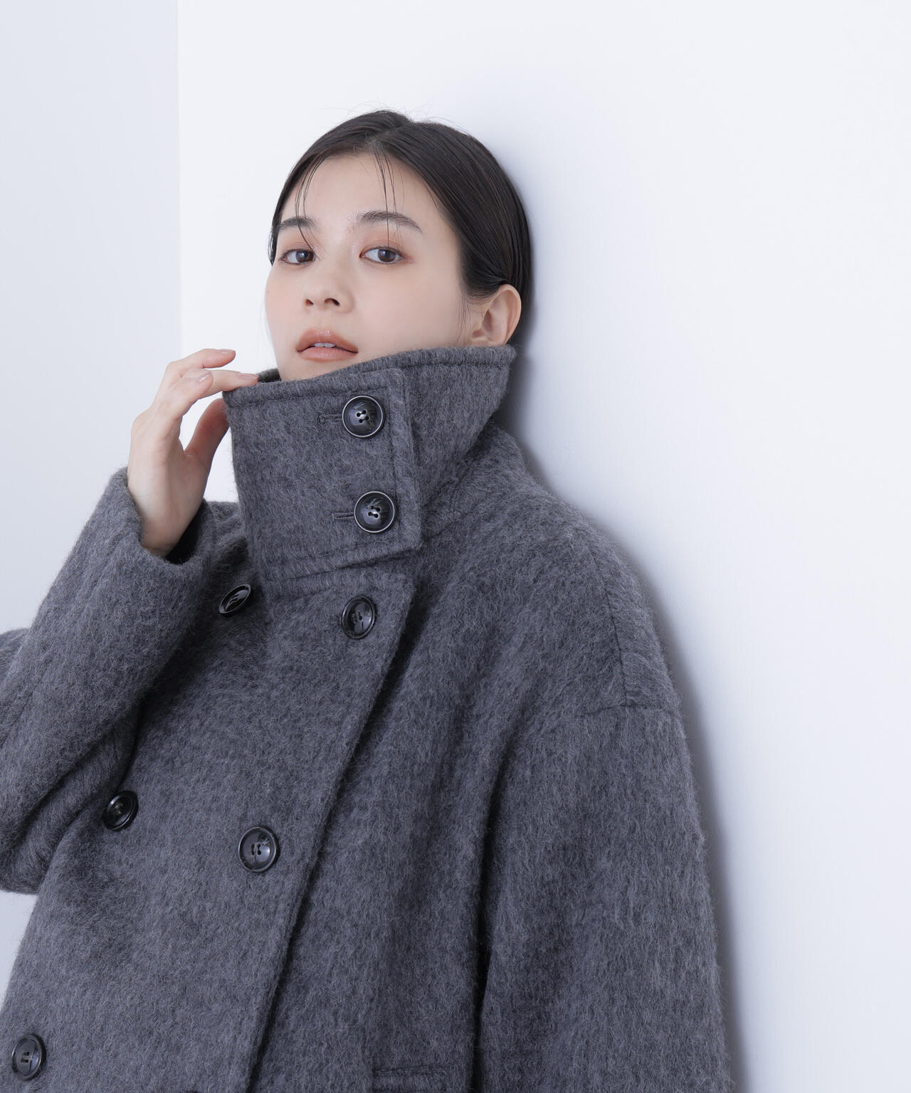 Oggi掲載】スタンドネックシャギーミディコート | NATURAL BEAUTY