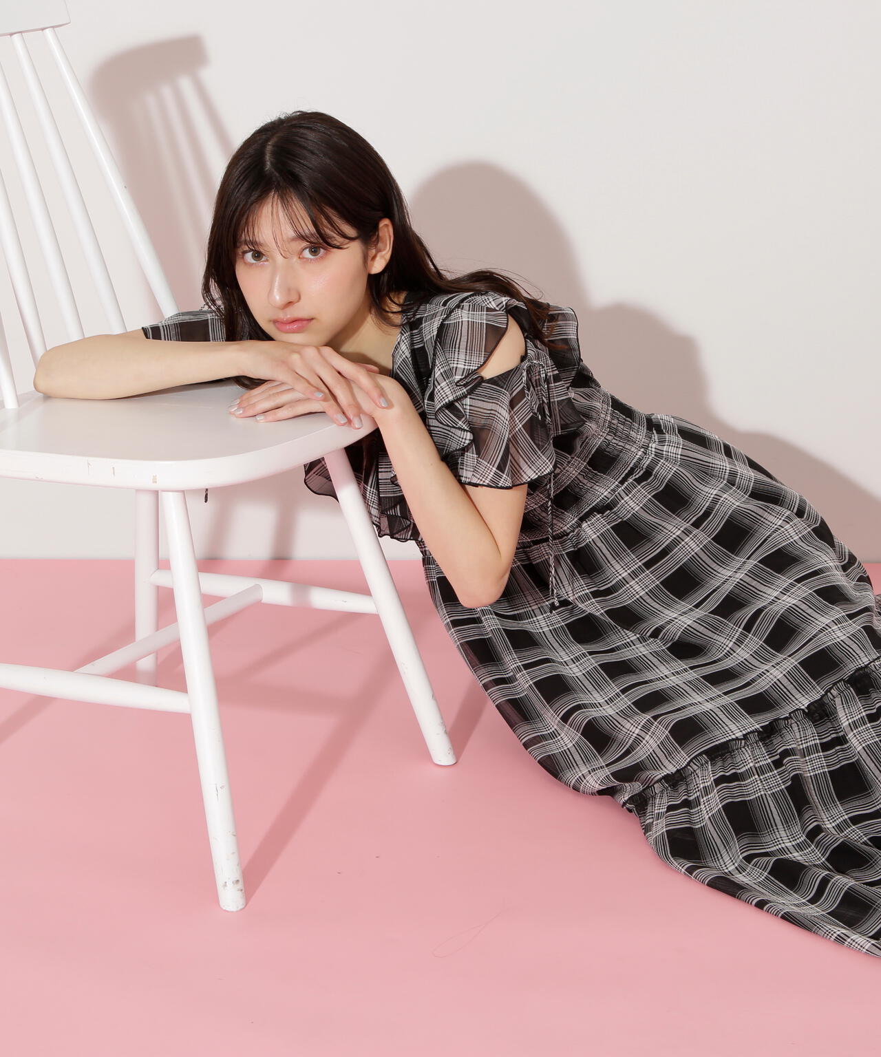 シアーチェックボリュームフリルワンピース | JILL by JILL STUART