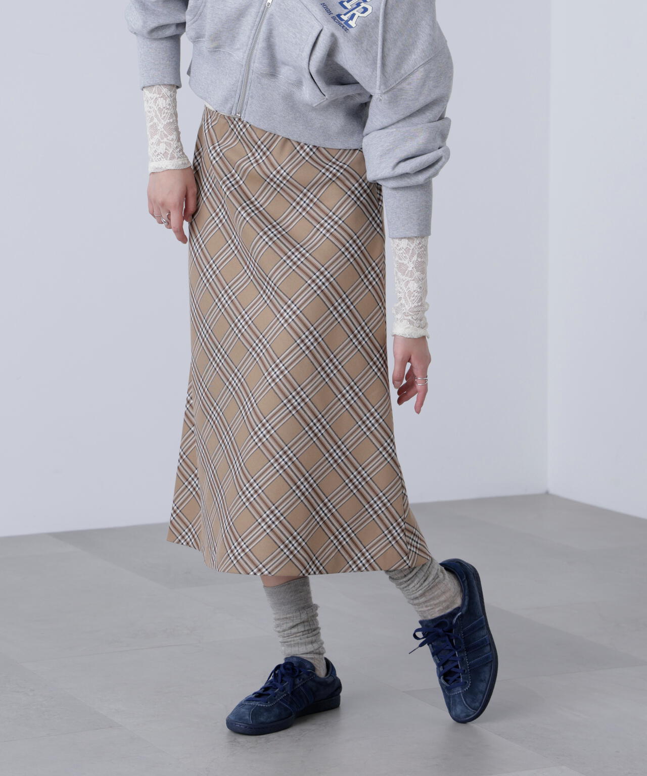 バイアスミディチェックスカート | FREE'S MART（フリーズマート