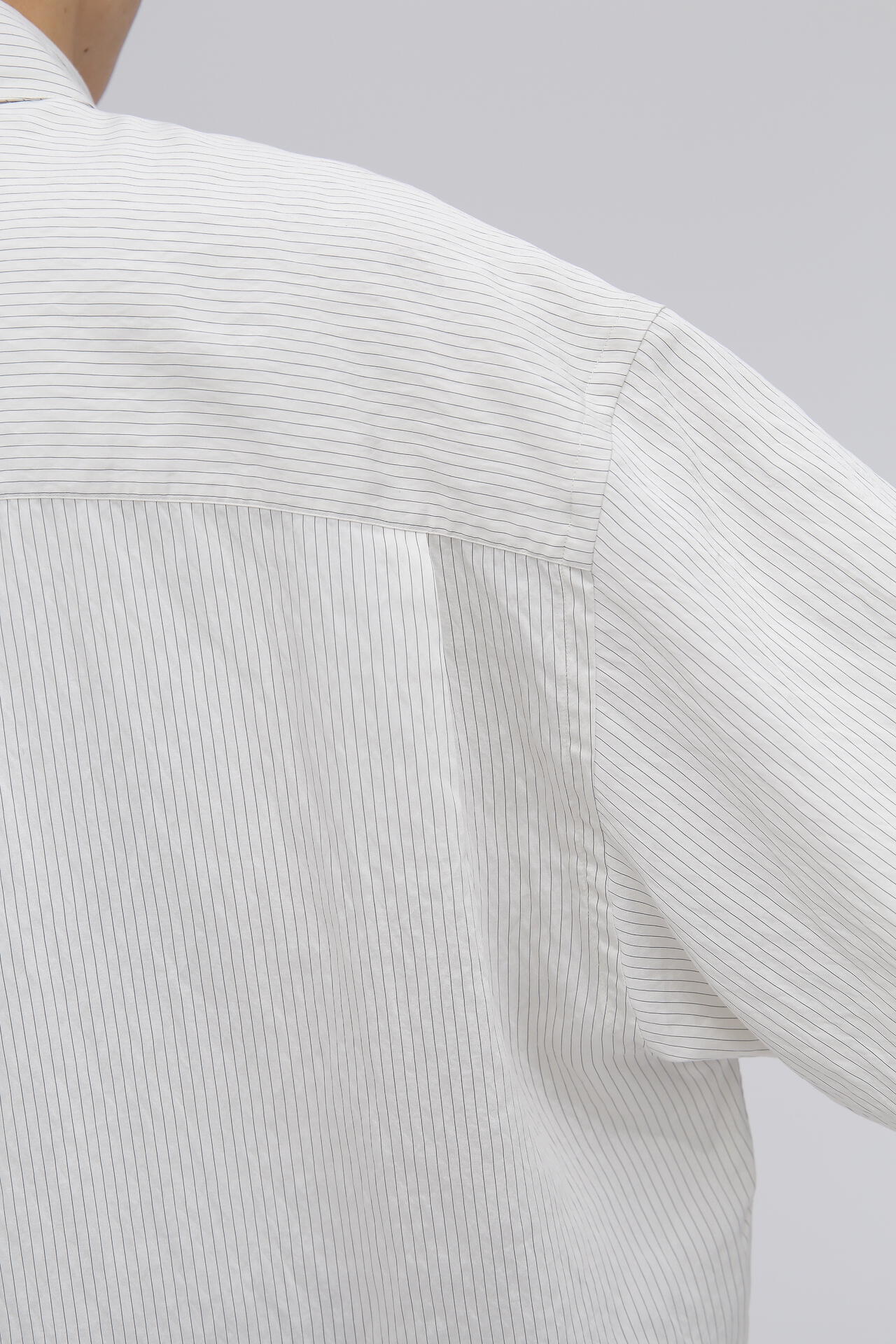 別注］STUDIO NICHOLSON / CRINKLE FINE STRIPE SHORT SLEEVE BOXY