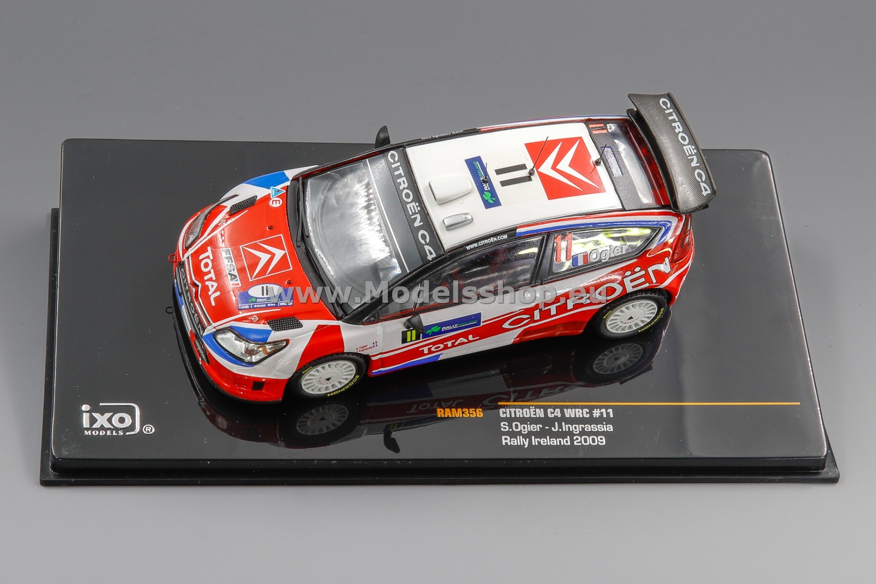 IXO RAM356 Citroen C4 WRC No.11 Rally Ireland 2009 S.Ogier / J