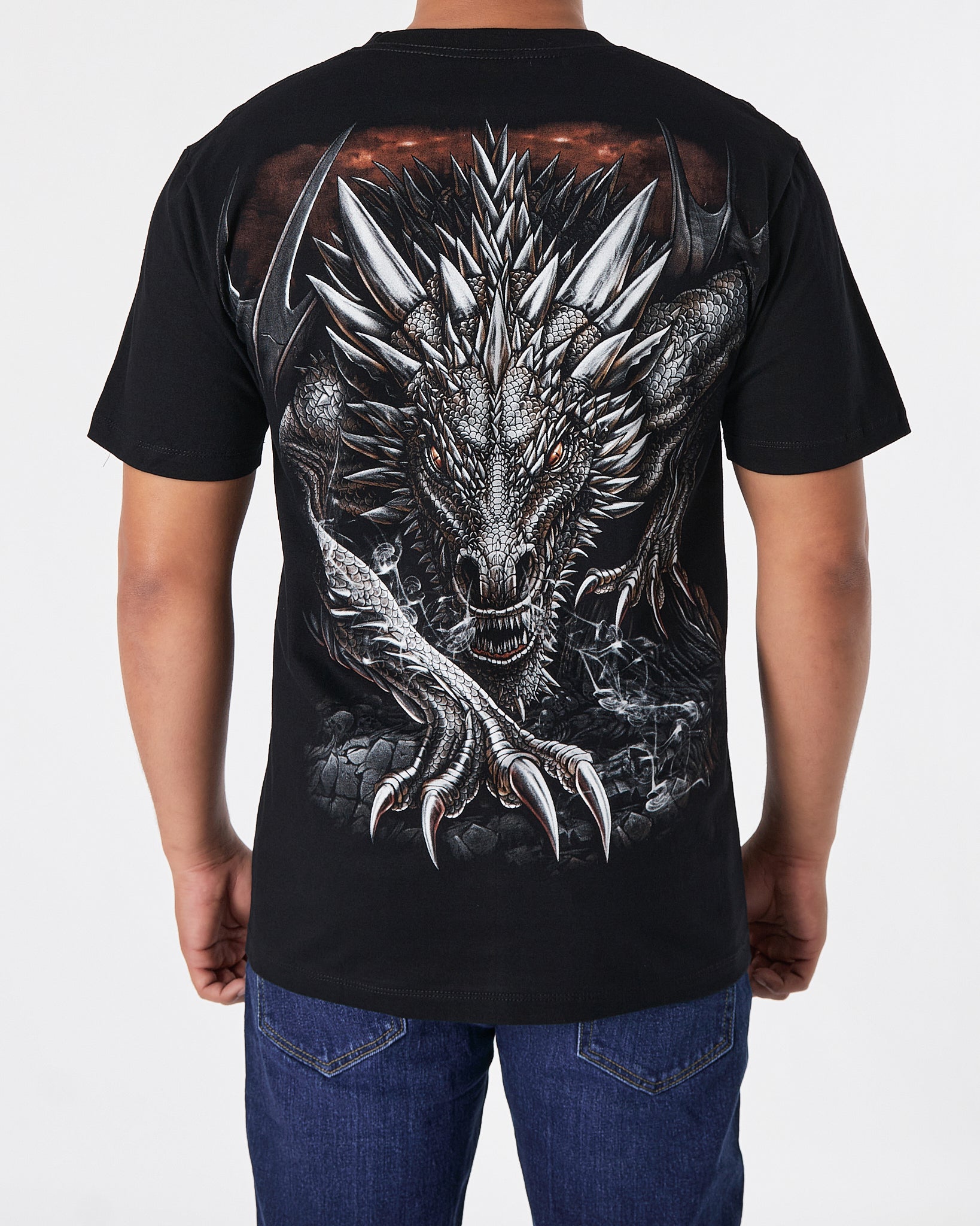 THA Dragon Front & Back Printed Men Over Size T-Shirt 15.90