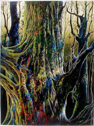 インテリアの絵画をシルクスクリーンの版画で制作したアイベン・ロール