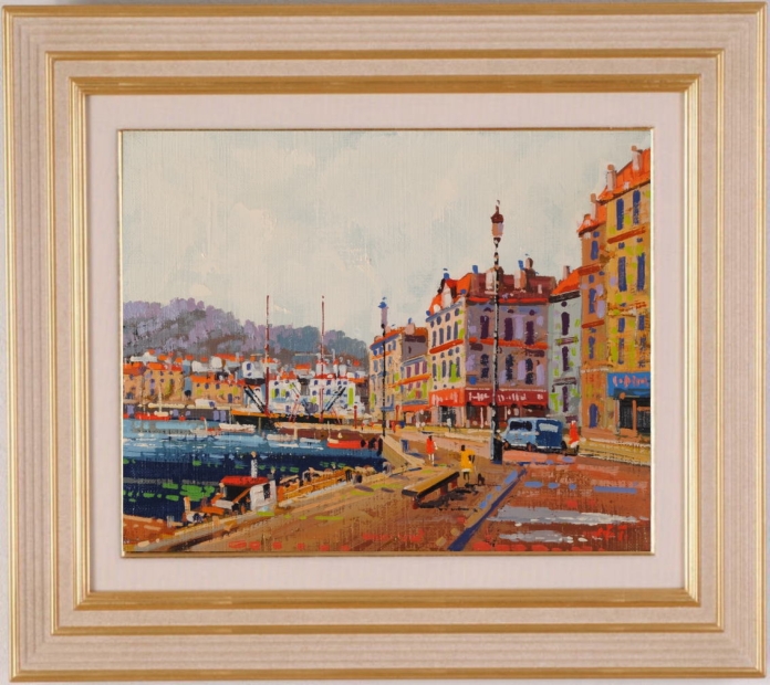 油絵の絵画で竹内春光が描いたポルトガルの風景画の油絵「オポルトの