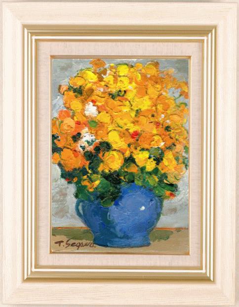 油絵の絵画で瀬川竜夫が描いた花の絵の油絵「黄色い花」を購入