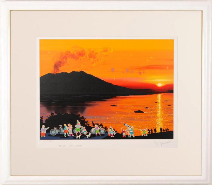 ヒロ・ヤマガタがシルクスクリーンの版画で制作したインテリアの絵画