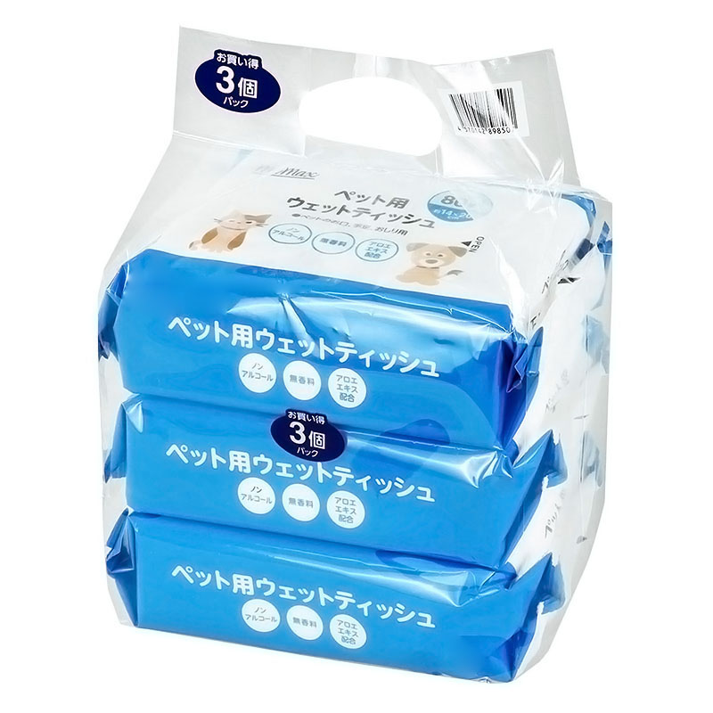 ペットウェットティッシュ 3P ｜ ミスターマックスオンラインストア