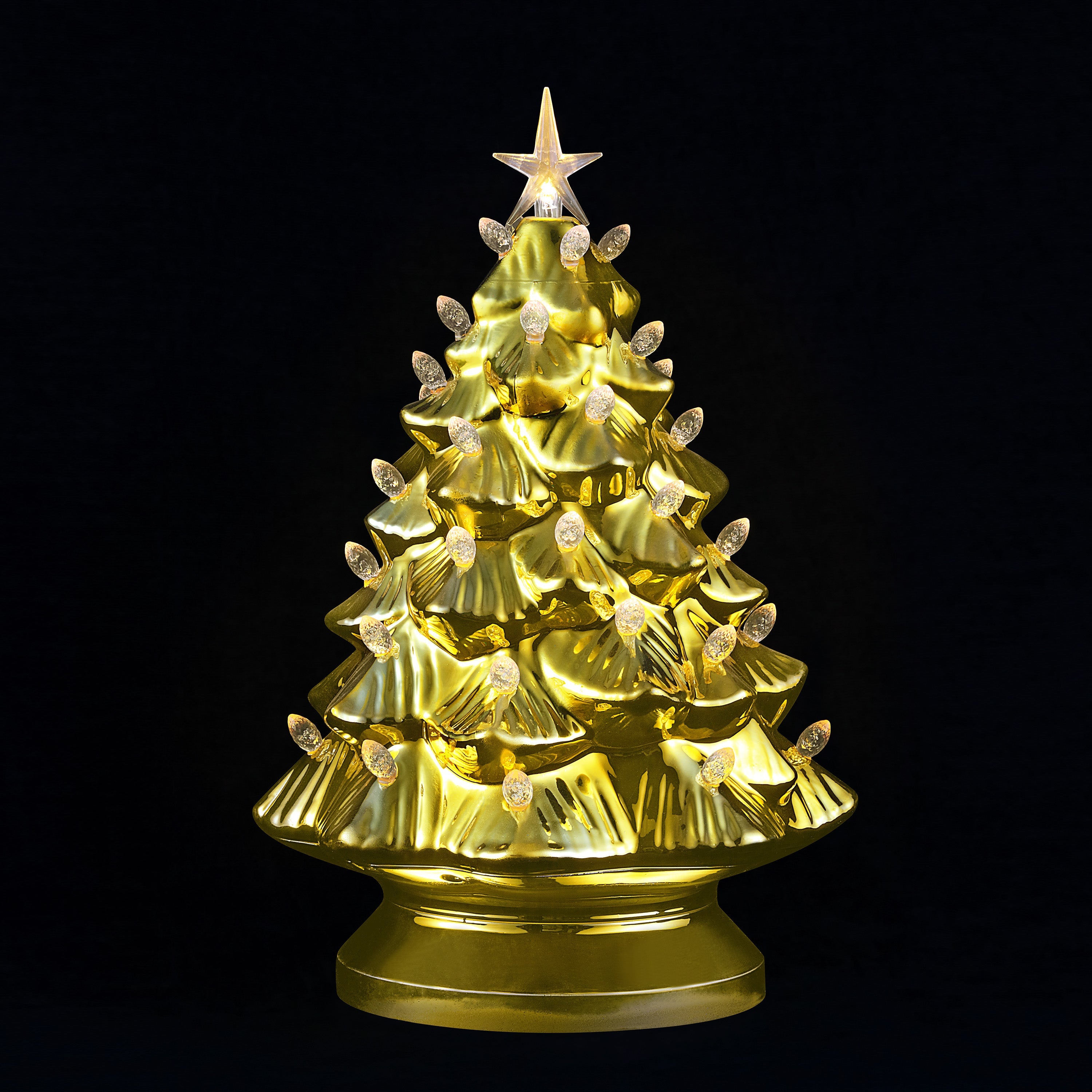 14 in. Shatterproof Nostalgic Tree - Gold – Mr. Christmas