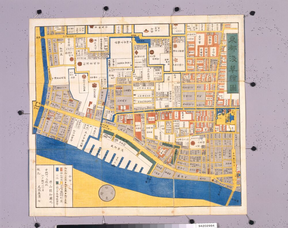 江戸切絵図【浅草御蔵前辺】尾張屋清七 古地図 江戸切絵図【浅草御蔵前