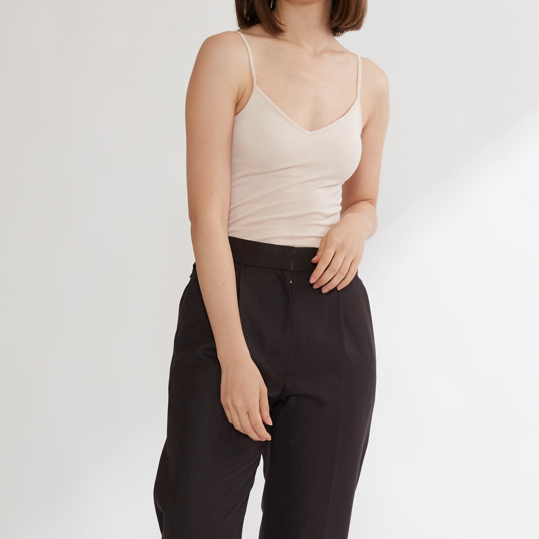 シルク100%キャミソール, カップ付き, 2023AWモデル, エクリュ