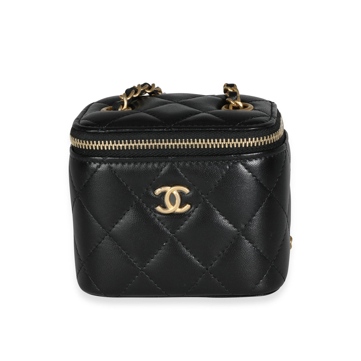Chanel Black Quilted Lambskin Pearl Crush Small Box Bag | myGemma