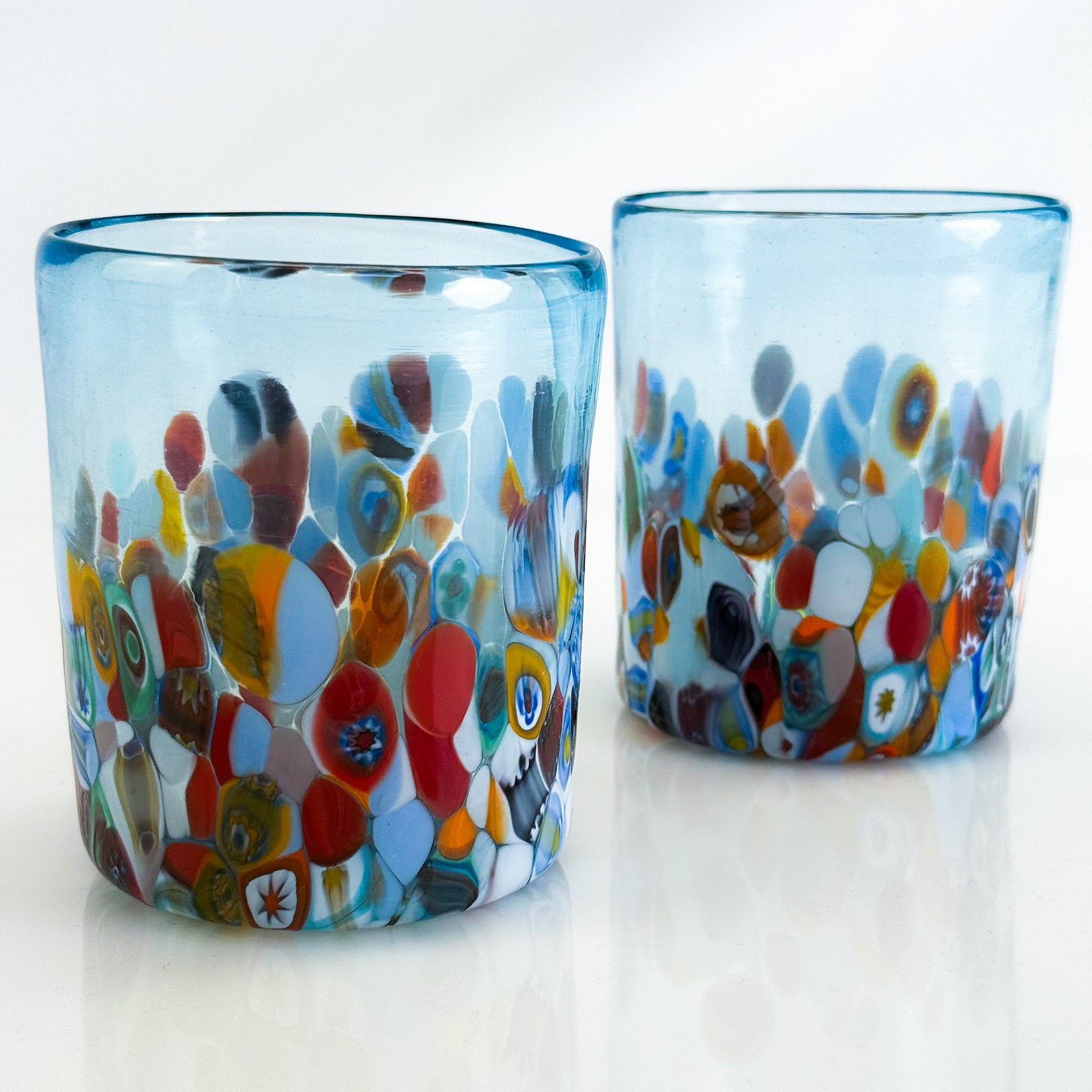 Murano Glass Drink Tumblers & Pitcher, San Marco Collection, Made in I