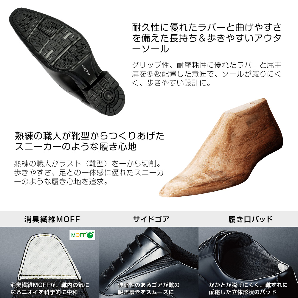 ビジネスシューズ メンズ ストレートチップ テクシーリュクス TU7032