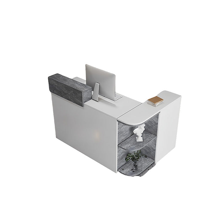 受付カウンター,レジカウンター,L字型,店舗用,鍵ロック,配線穴,展示棚