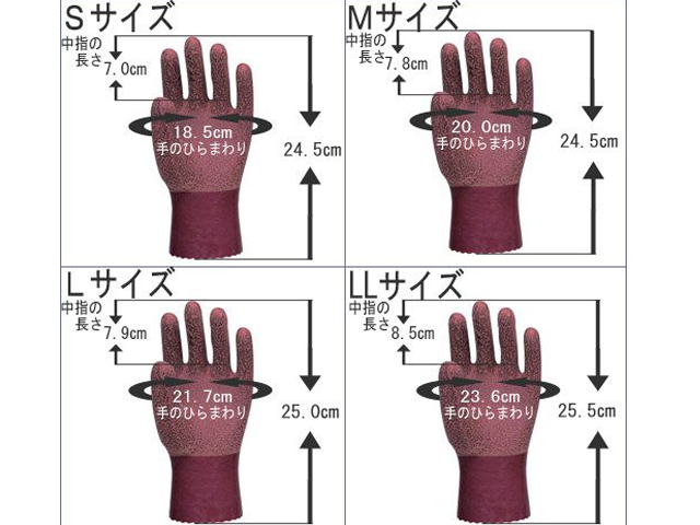 送料無料 作業用ゴム手袋 TOWA トワロンNo.151 サイズ組合せ可能 10双1
