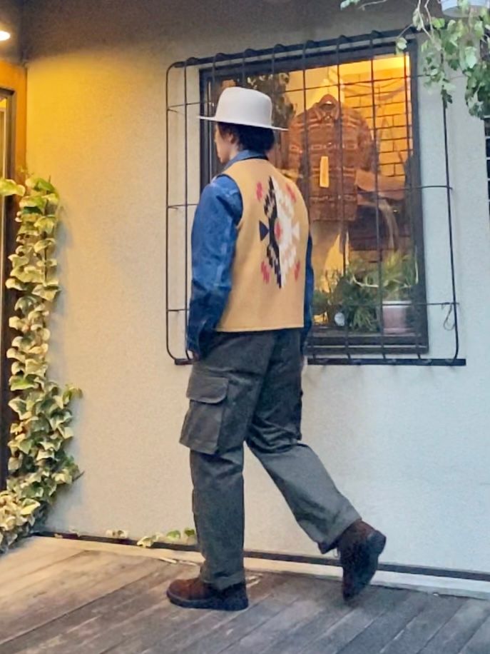 SUGAR CANE - NATIVE AMERICAN WOOL BLANKET VEST / ブランケット