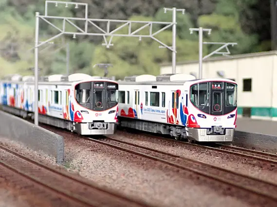 323系 大阪・関西万博ラッピング列車（ミャクミャク）を弄る。DENSHA