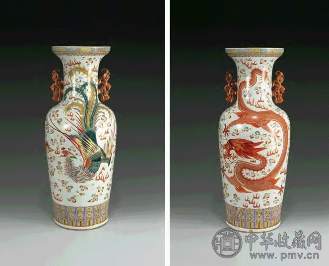 清光绪粉彩龙凤呈祥双龙耳大瓶收藏资讯|艺术家|书画家|书画名人|书法家