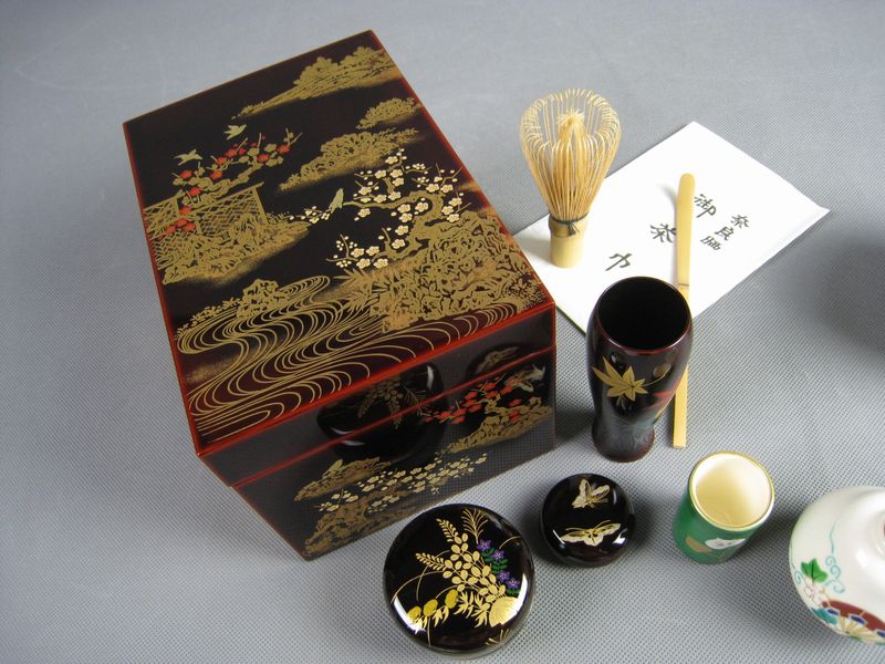 蒔絵茶箱揃 橋本春路 茶道具一式 棗/香合/茶筅/茶杓 | のみの市