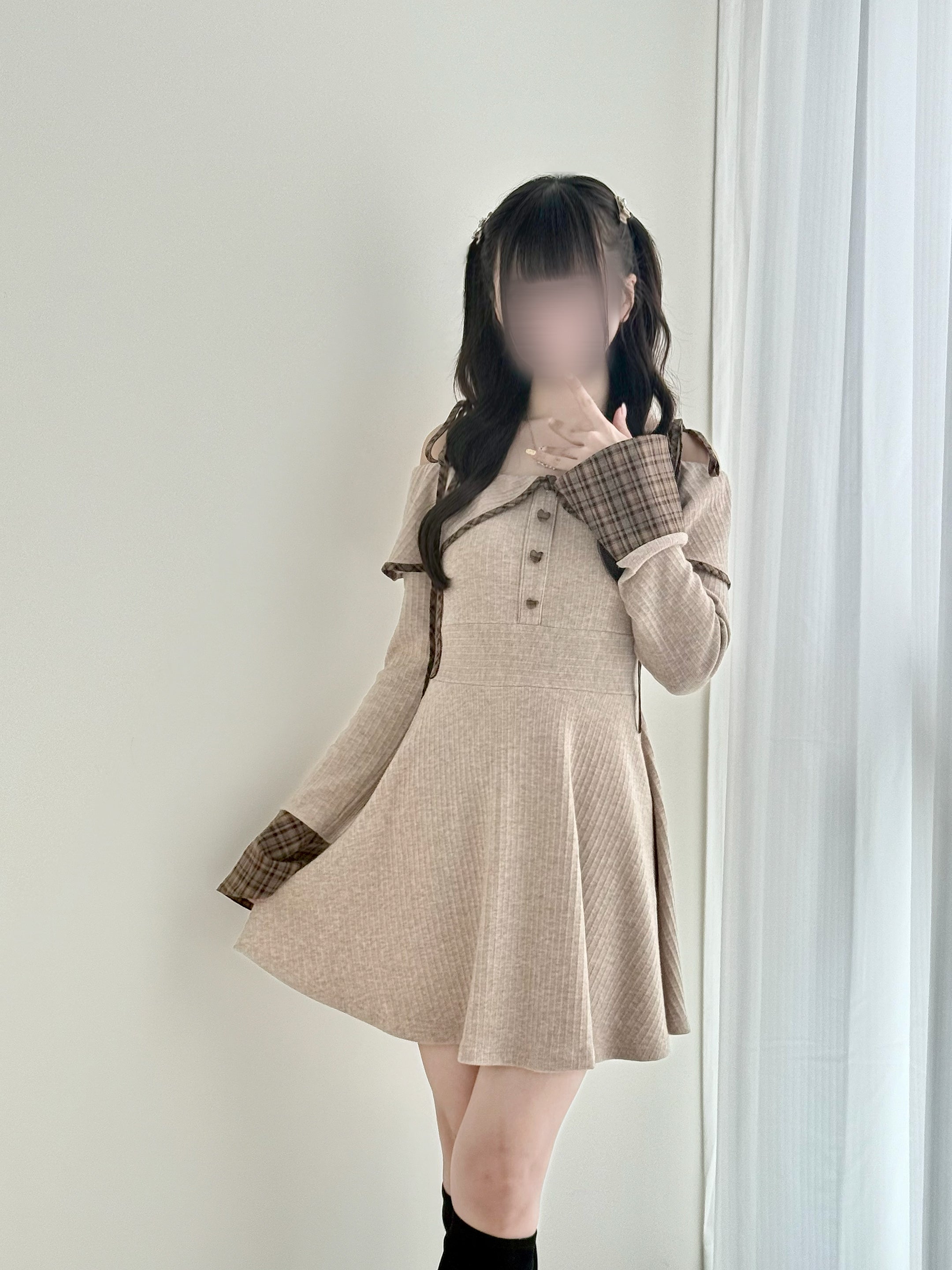 BunnyLis:リボンオフショルダーニットトップス – NoGenki