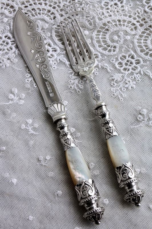 英国ヴィンテージ 純銀P ナイフ フォーク 12本set (L10) 英国