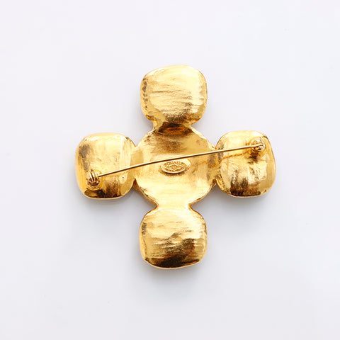 シャネル CHANEL ココマーク ブローチ ゴールド グリーン WS7997