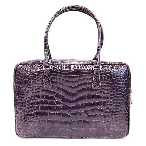 プラダ PRADA エキゾチックレザー トート ハンドバッグ パープル
