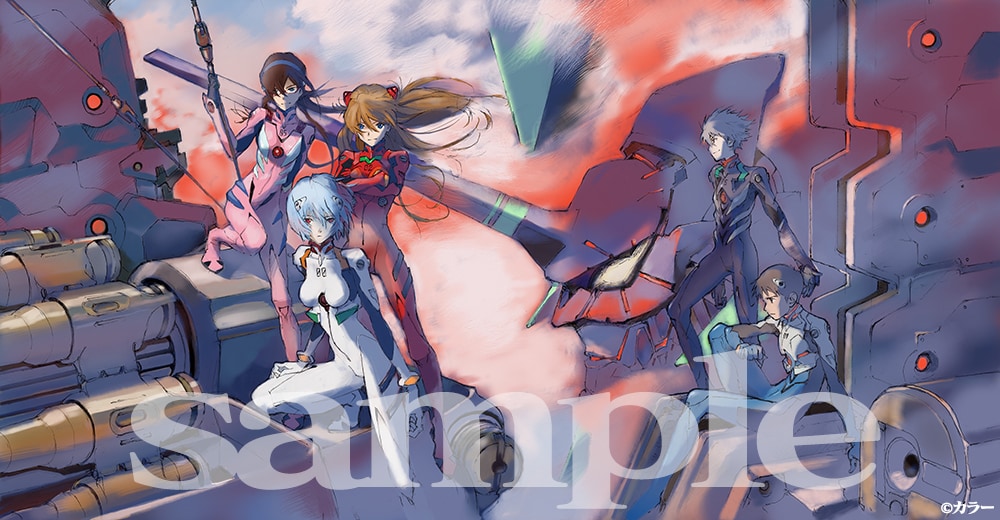 エヴァンゲリオンイラスト集の複製画展が開催、アスカとカヲルのケーキ