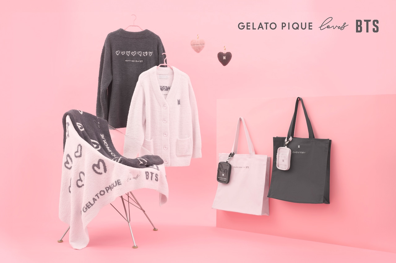 BTSとジェラピケがコラボ、メンバー手書きのハート用いた“ベビモコ