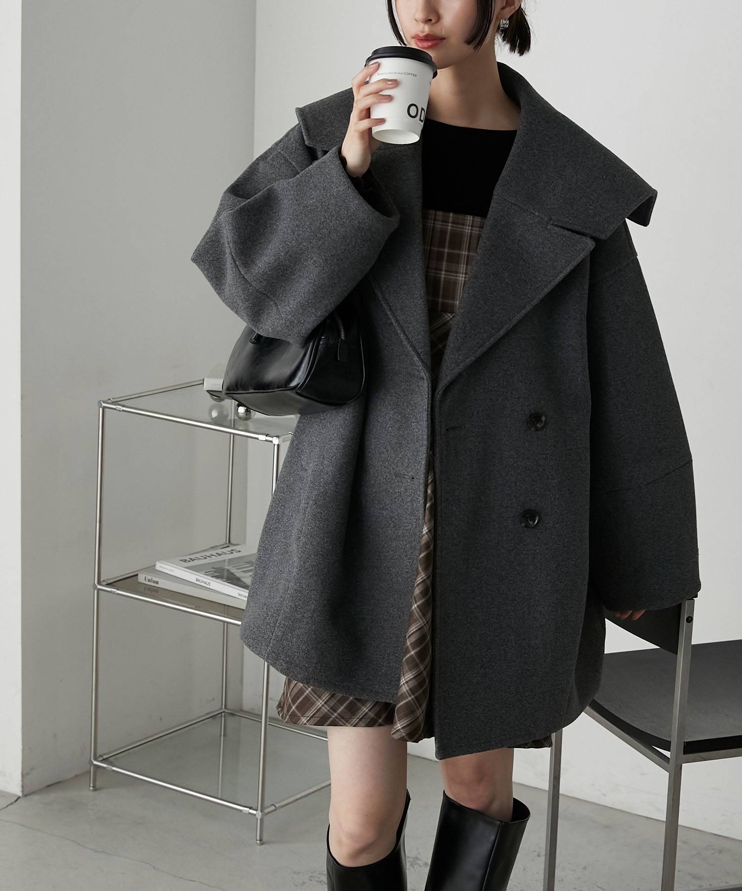 forksy.】メルトンオーバーサイズセーラーPコート forksy.│MONO-MART