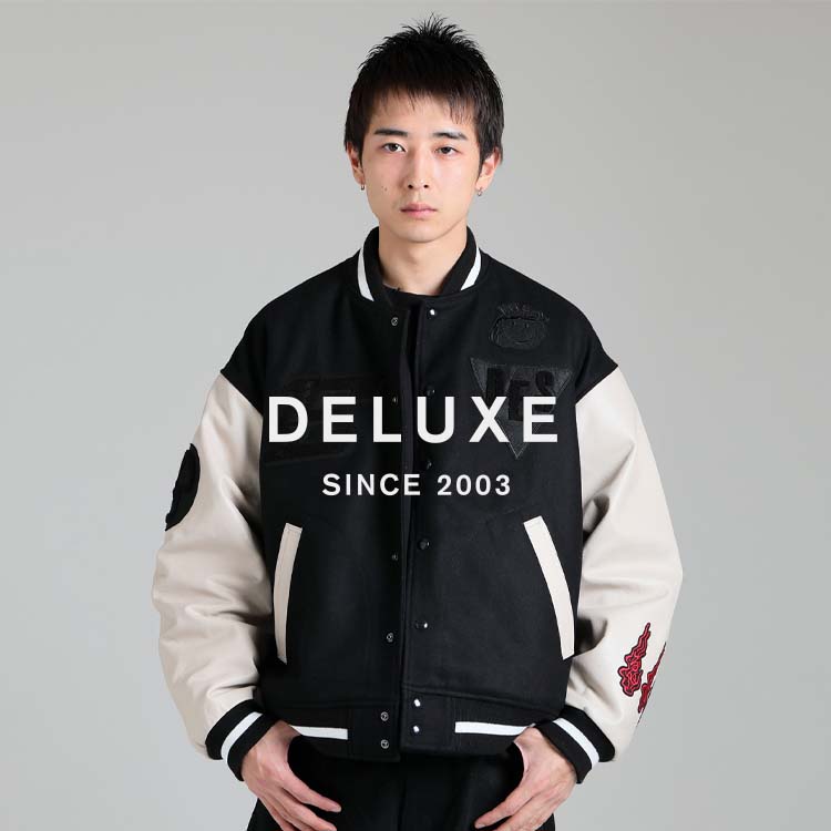DELUXE（デラックス）の「Deluxe x Evisen Varsity JKT（スタジャン