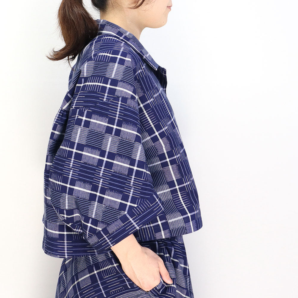 儀右ヱ門 ギエモン ぎえもん 久留米絣 ブラウス タ523 日本製【2024ss