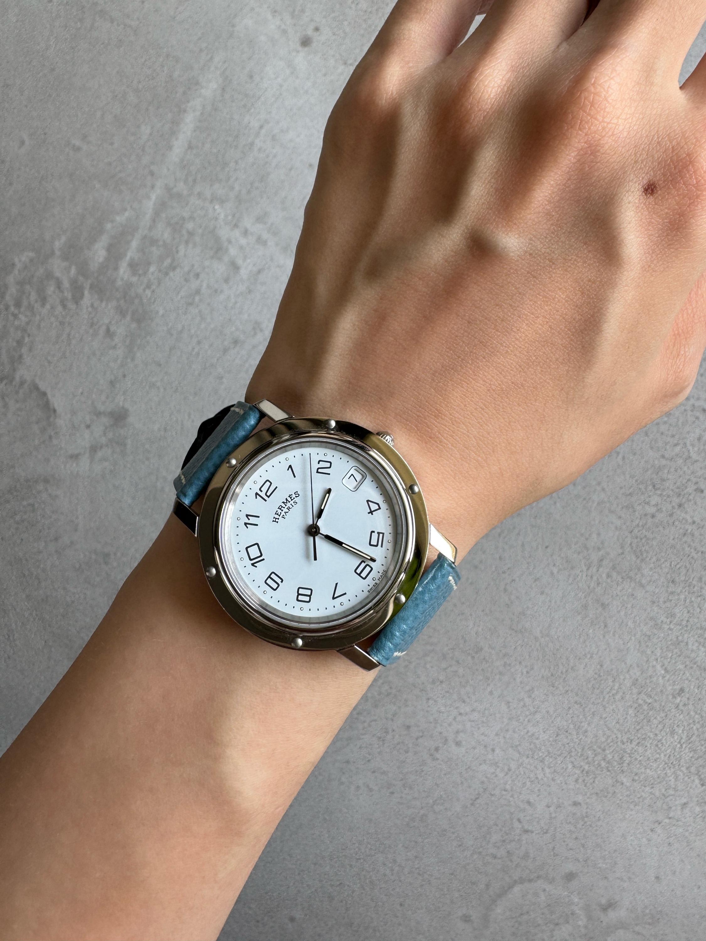 HERMES エルメス クリッパー ウォッチ レザー メンズ ユニセックス