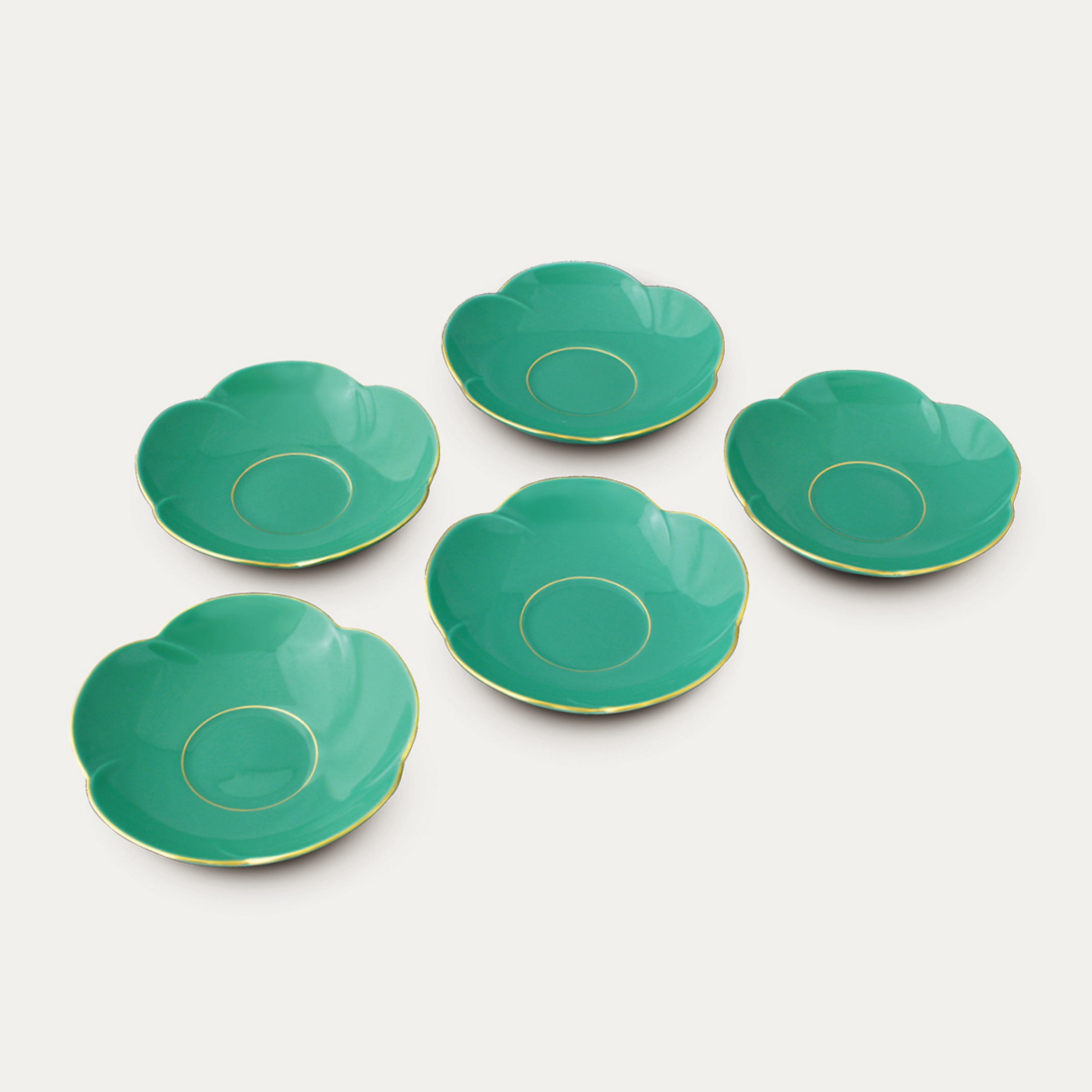 グリーン）梅形茶托セット|有田焼の老舗-香蘭社オンラインショップ