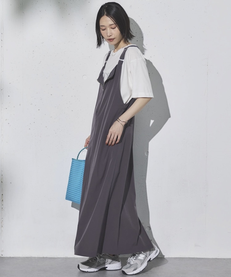 UV・接触冷感ウォッシャブルフロントZIPジャンスカ(38 KHAKI