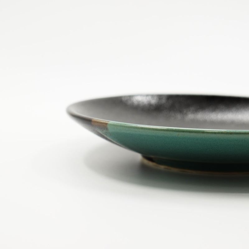 益子焼 so many years 民藝 和平皿 染分黒青 Φ25×H4cm – Osmund Drive