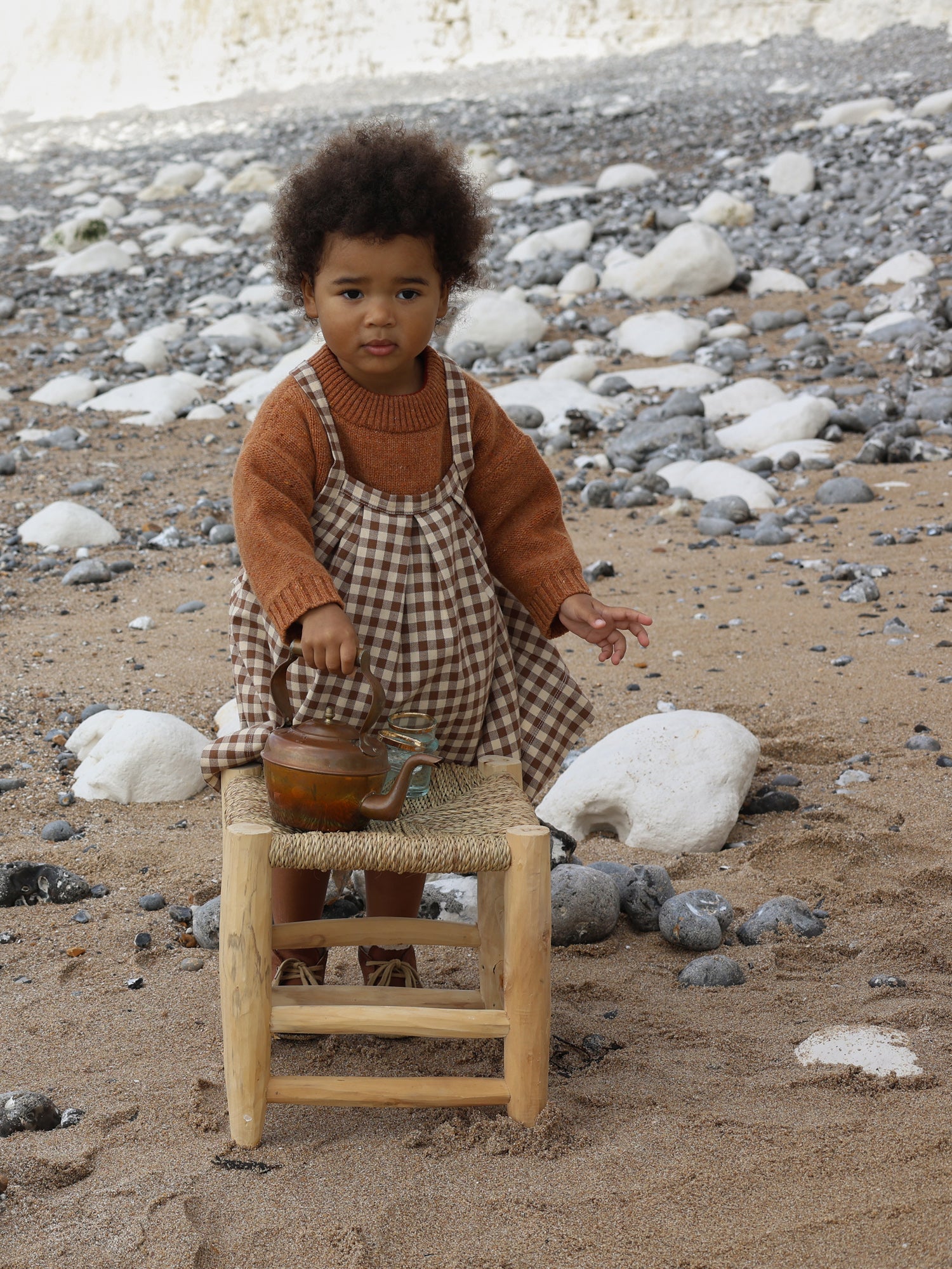 Chestnut Gingham Tribe Skirt | Organic Zoo