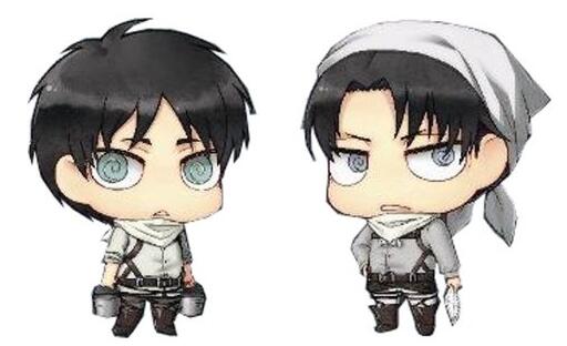 進撃の巨人 ちみキャラぬいぐるみ お掃除 エレン＆リヴァイ 2014年4月