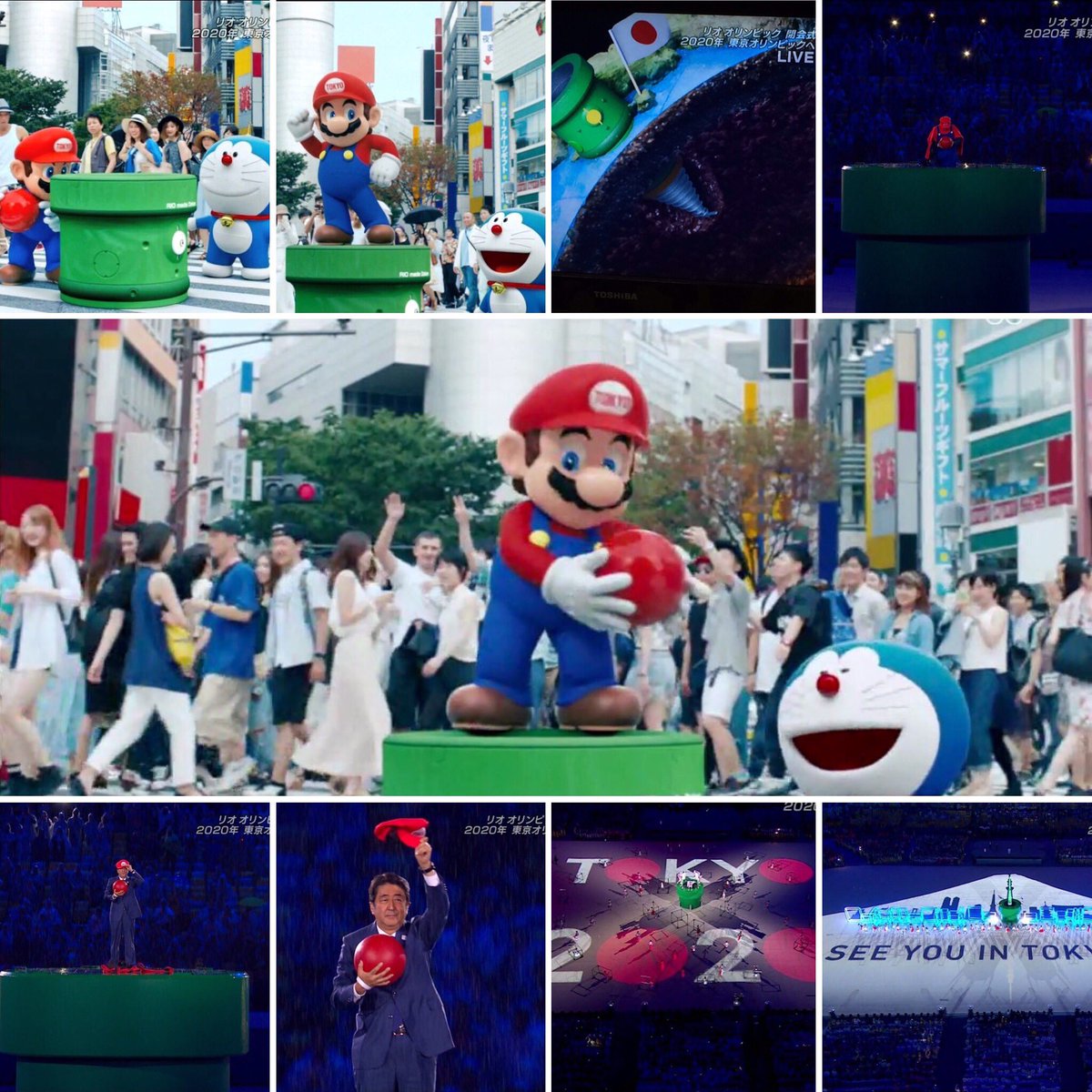 安倍マリオ登場‼︎ リオオリンピック閉会式 #2016 #リオデジャネイロ