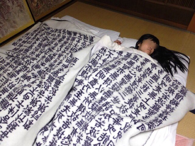 般若心経毛布を調べたら思った以上に素敵なお品。色はナスのような濃い