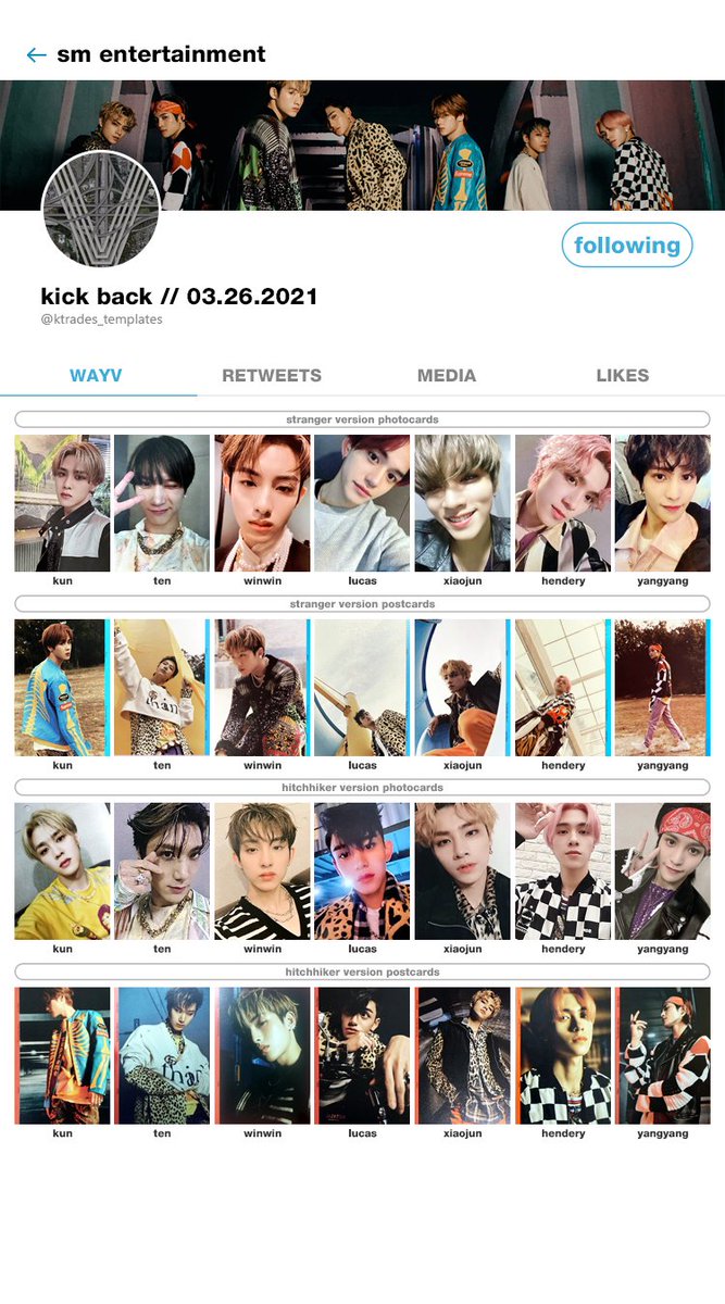 nct wayv templates photocards wishlist checklist kick back