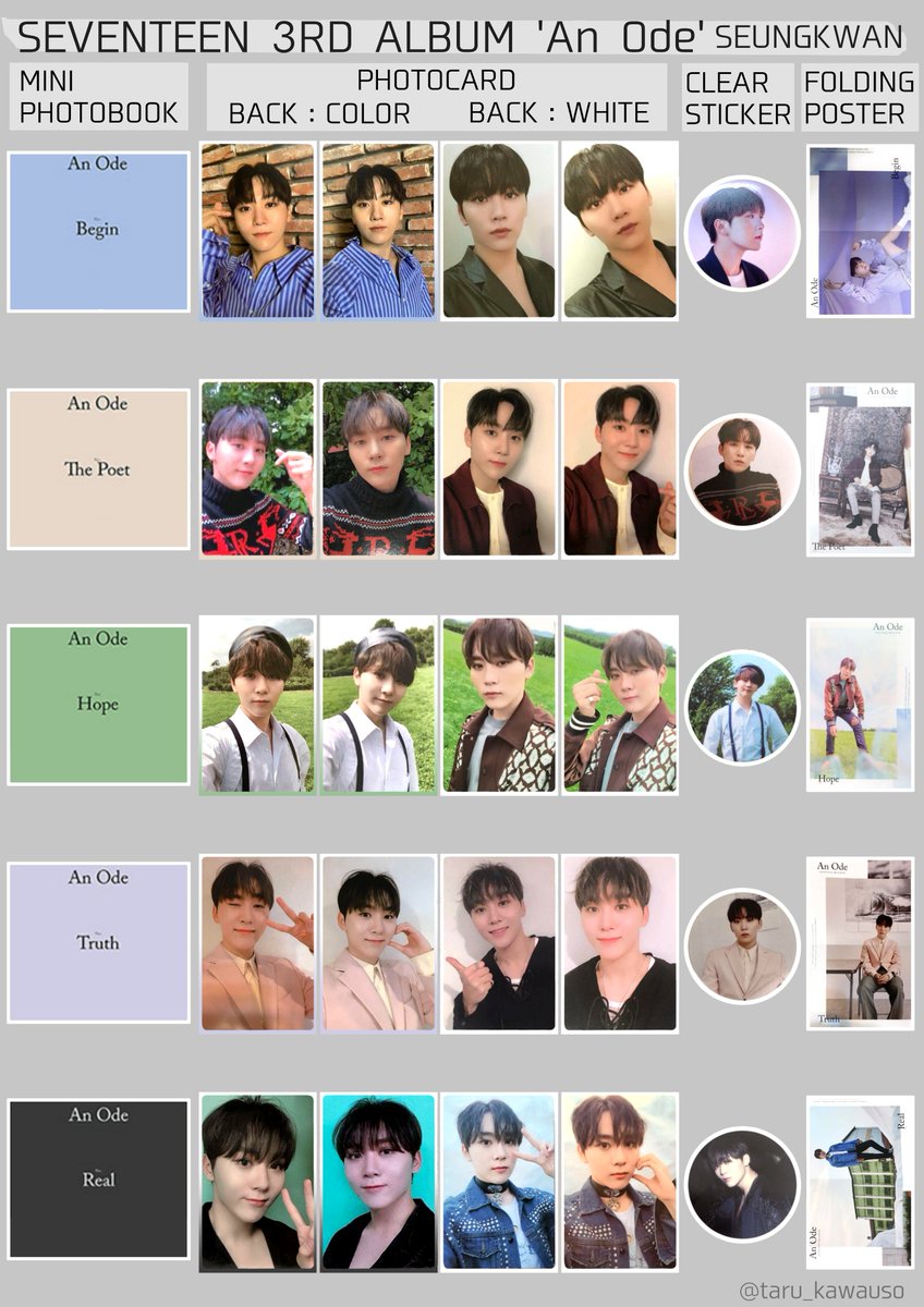 SEVENTEEN セブチ アルバム An Ode スングァン トレカ一覧 交換の際