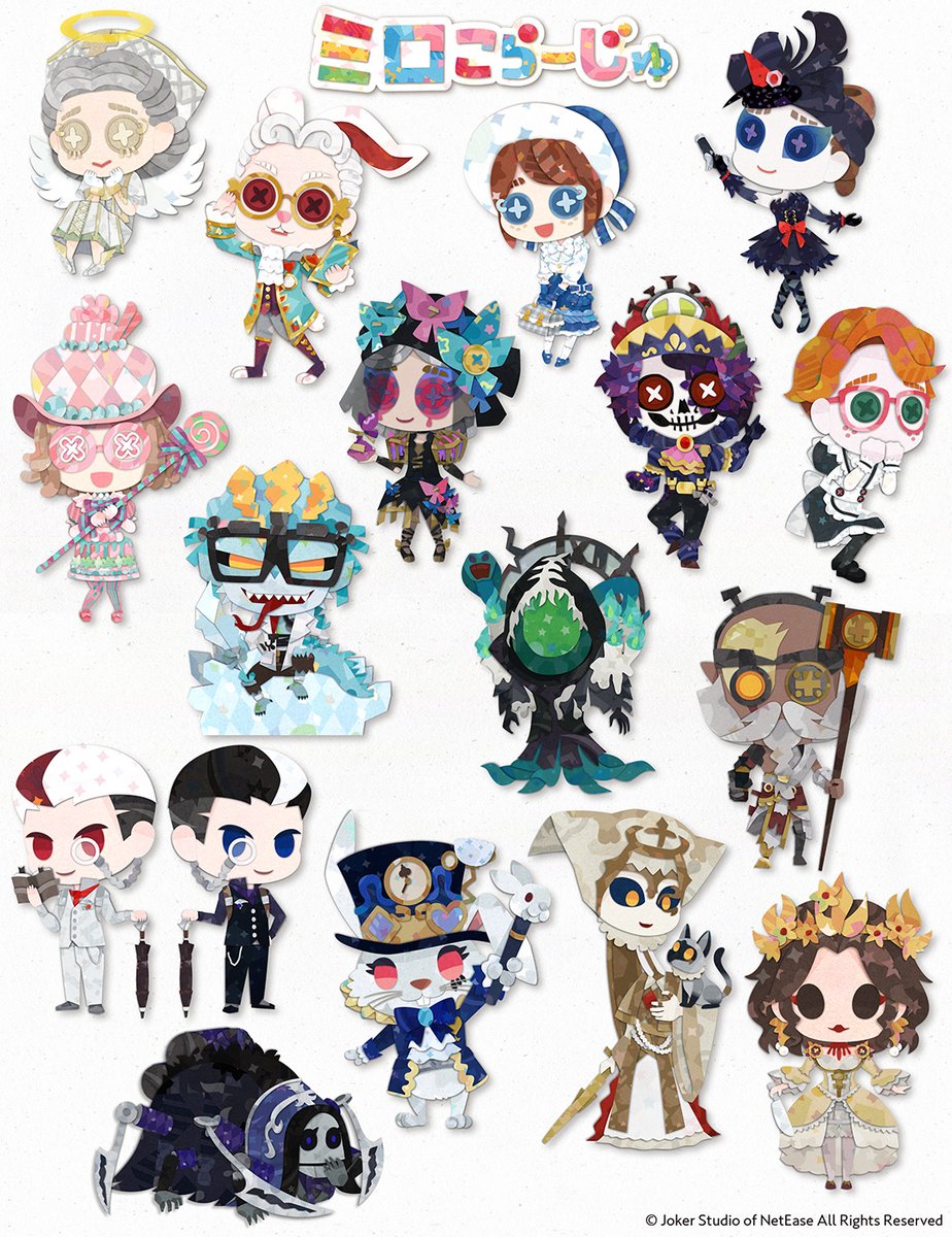 第五人格】 ミロこらーじゅ👗👘衣装Ver.🎩👑の缶バッジとアクスタが