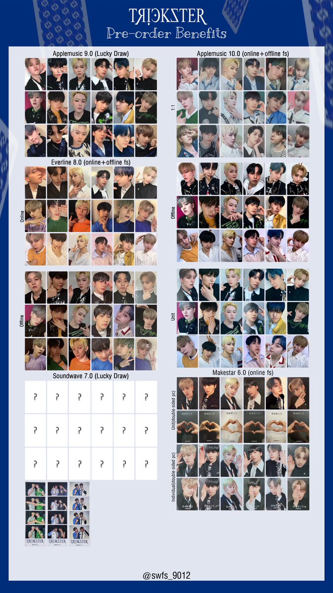 ONEUS TRICKSTER pre-order benefits photocard template P2 +