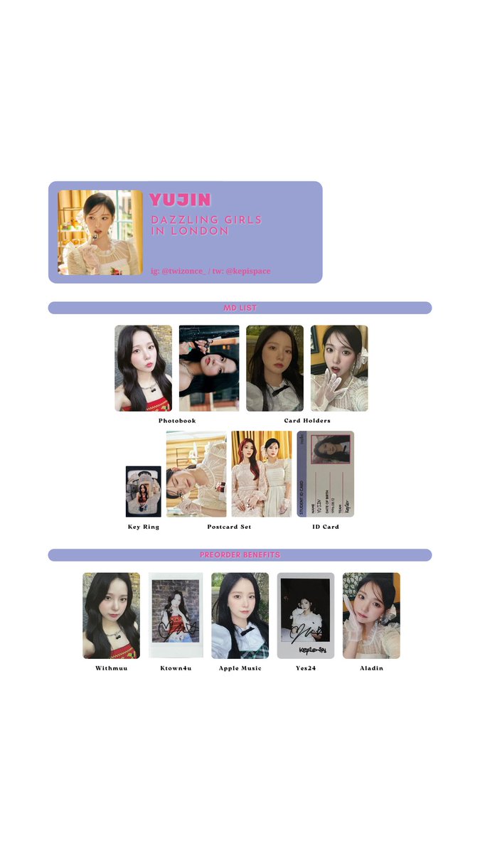 Kep1er ➝ DAZZLING GIRLS IN LONDON photocard template / wishlist