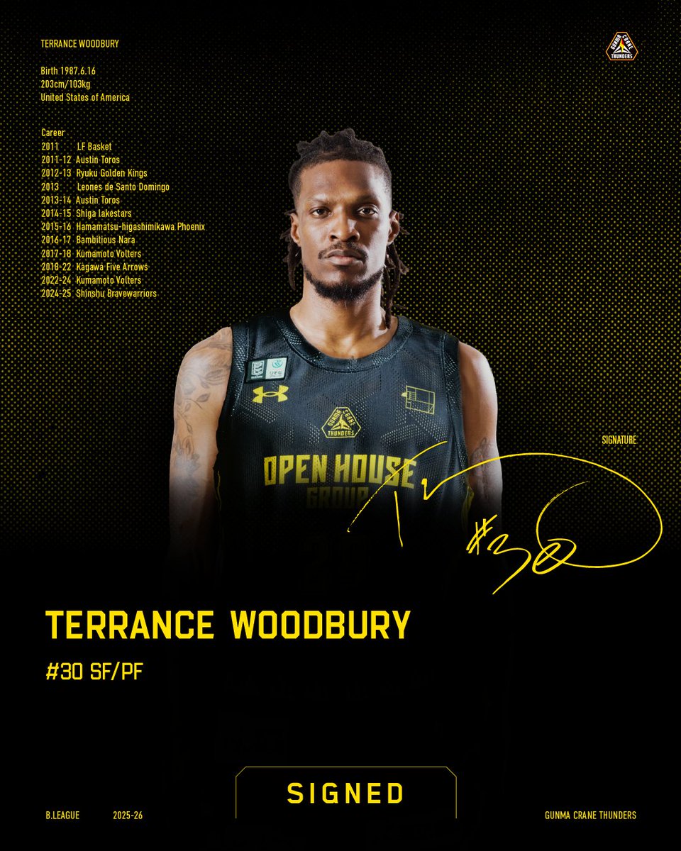 契約合意のご報告】 この度、群馬クレインサンダーズでは、#テレンス