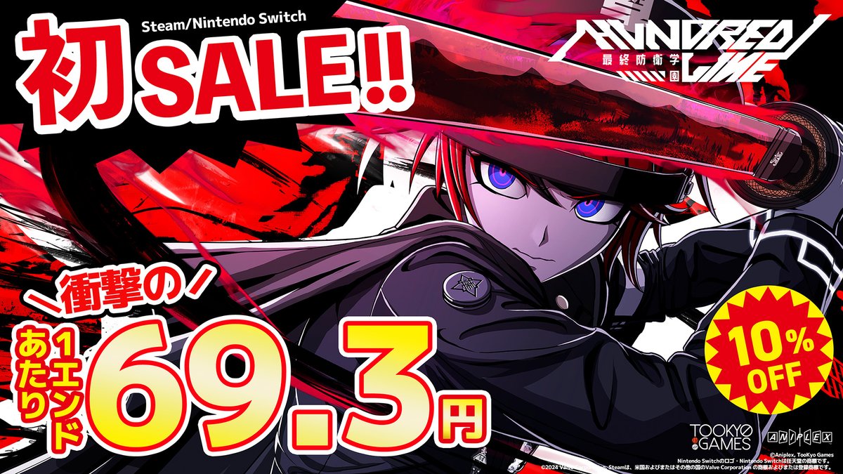 1エンドあたり驚愕の69.3円！】 『HUNDRED LINE -最終防衛学園-』が 初